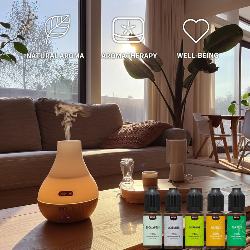 [Australia] - Essential Oils Set Top 5 Aromatherapy-Essential Oils for Diffuser for Home,Air Freshening Diffuser Oils Scents for aromatherapy,Laundry,Candle&Soap Making,Humidifiers 5 X 10ML Daily Essential 