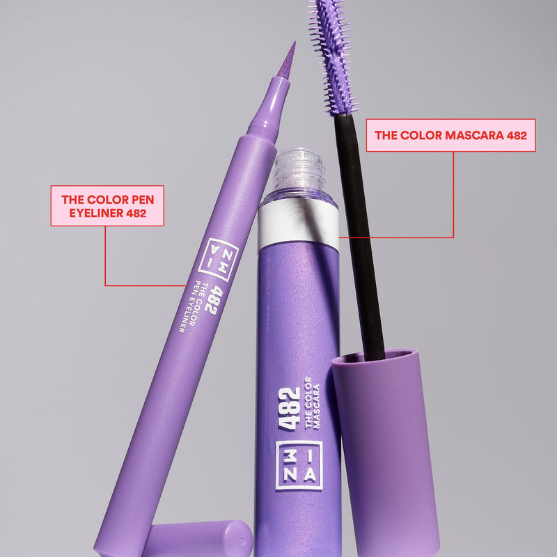 [Australia] - 3INA MAKEUP - The Vibrant One Kit - Purple - Perfect Purple Set - The Colour Pen Eyeliner 482 + The Colour Mascara 482 - Durable and Bright Colour - Makeup Set - Vegan - Cruelty Free 