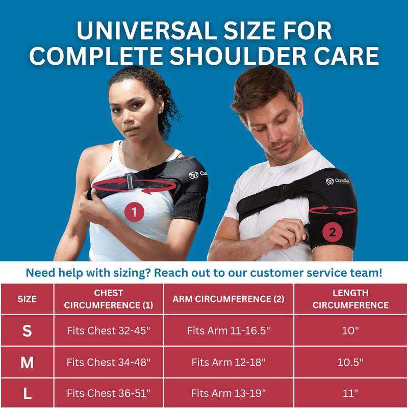 Shoulder Brace for Women & Men – Shoulder Compression Sleeve for Rotator Cuff Relief – Left/Right Support Brace with Pocket for Hot/Cold Pack – Adjustable Sling, Large