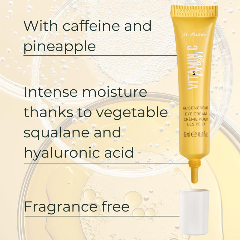 M. Asam Vitamin C Bright Eye Cream (0.5 Fl Oz) | Dark Circle Eye Treatment, Anti-Aging Eye Cream, Hydrating Vitamin C Eye Care for dry skin