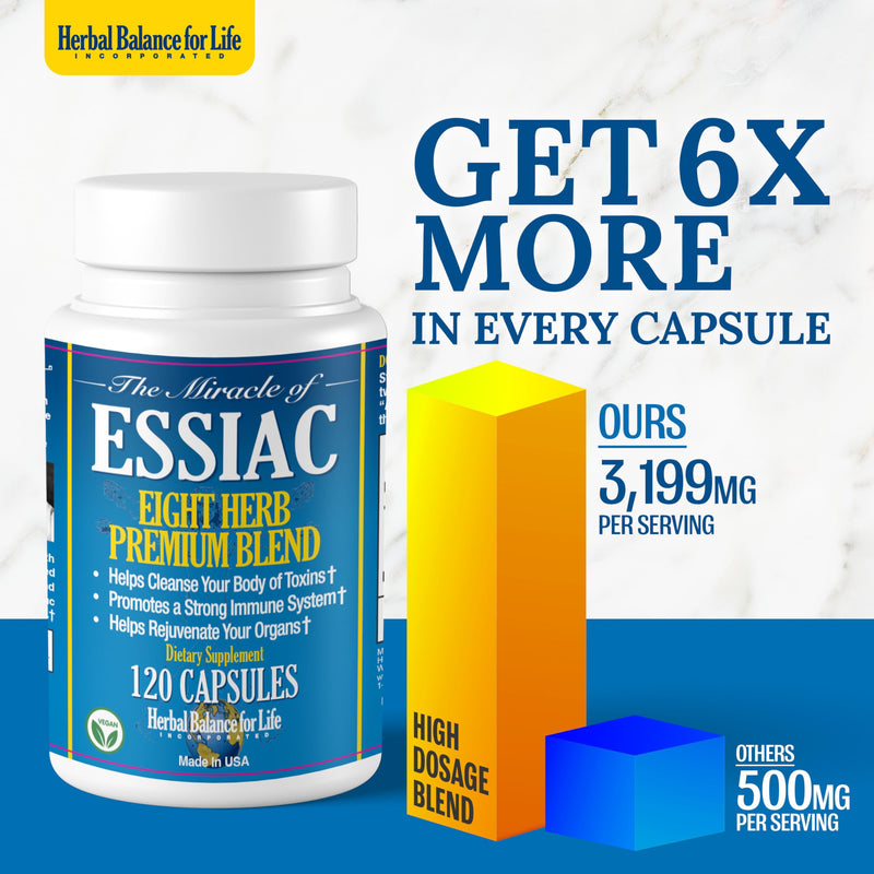 [Australia] - Organic Essiac Tea 8 Herb Capsules, 3199 mg per Serving - 120 Capsules, with Sheep Sorel Roots, More Potent 8-herb Essiac Tea Formula by Nurse Rene Caisse & Dr. Charles Brusch in 1950s 120 Count (Pack of 1) 