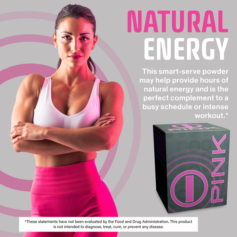 [Australia] - Energy Drink Powder, bHIP Pink for Women 30 Drink Mix Packets. Energy Supplements for Women. Natural Blend Energy Powder Drink Mix Perfect for Today's Busy Woman 