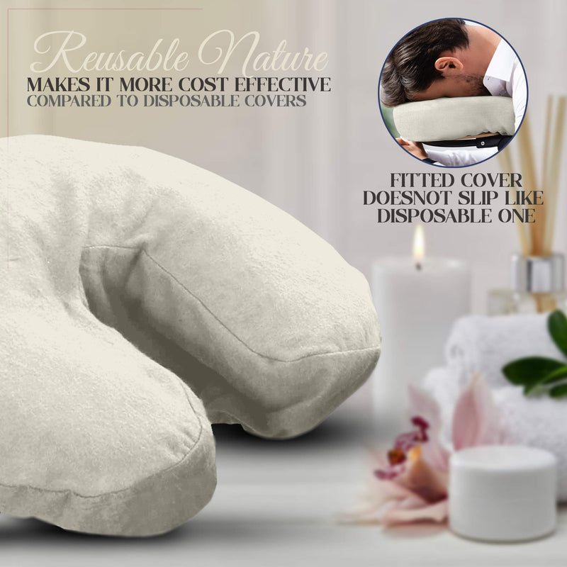 [Australia] - London Linens Pack of 4, Premium Extra Thick 100% Cotton Flannel Massage Tables Face Cradle Covers Cozies Fitted - Includes 4 pcs (Natural) Natural 