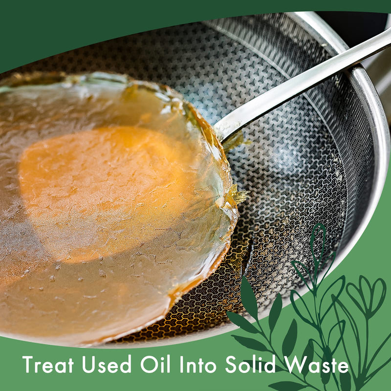 [Australia] - 𝗟𝗮𝗦𝘆𝗟 Natural Cooking Oil Solidifier Powder, Hard Up to 34 Cups of Fry Oil Away from Mess, 100% Plant-Based Oil Hardener for Disposal, Value Pack 12 Oz 12 Ounce (Pack of 1) 