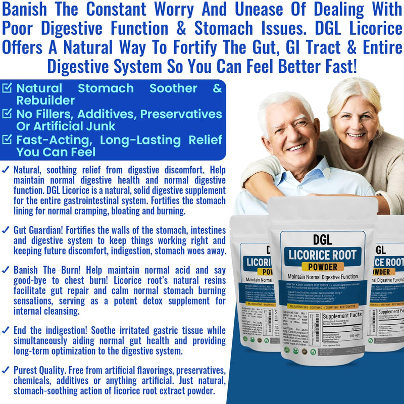 [Australia] - Kidney Restore DGL Licorice Root Powder Supplement - Made from Licorice Root Extract for Digestive Health and Gut Lining Support - Deglycyrrhizinated Mulethi Powder for Gut Wellness - 280 Servings 