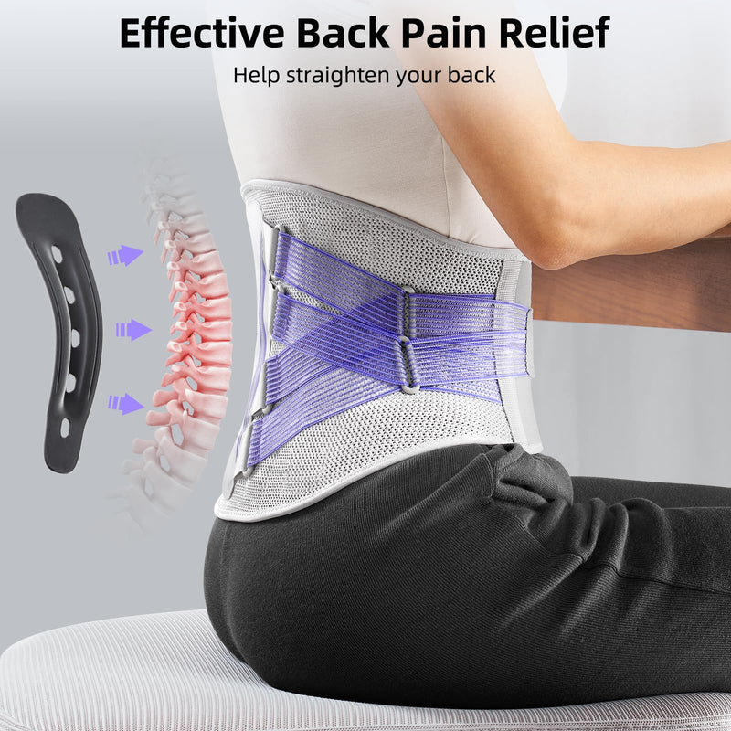 [Australia] - FREETOO Back Brace for Lower Back Pain Women with Bionic Support System, Adjustable Knitted Lumbar Support Belt, Breathable Mesh Design with Lumbar Pad,for Herniated Disc,Sciatica,Scoliosis Maximum Level Lumbar Support Medium 