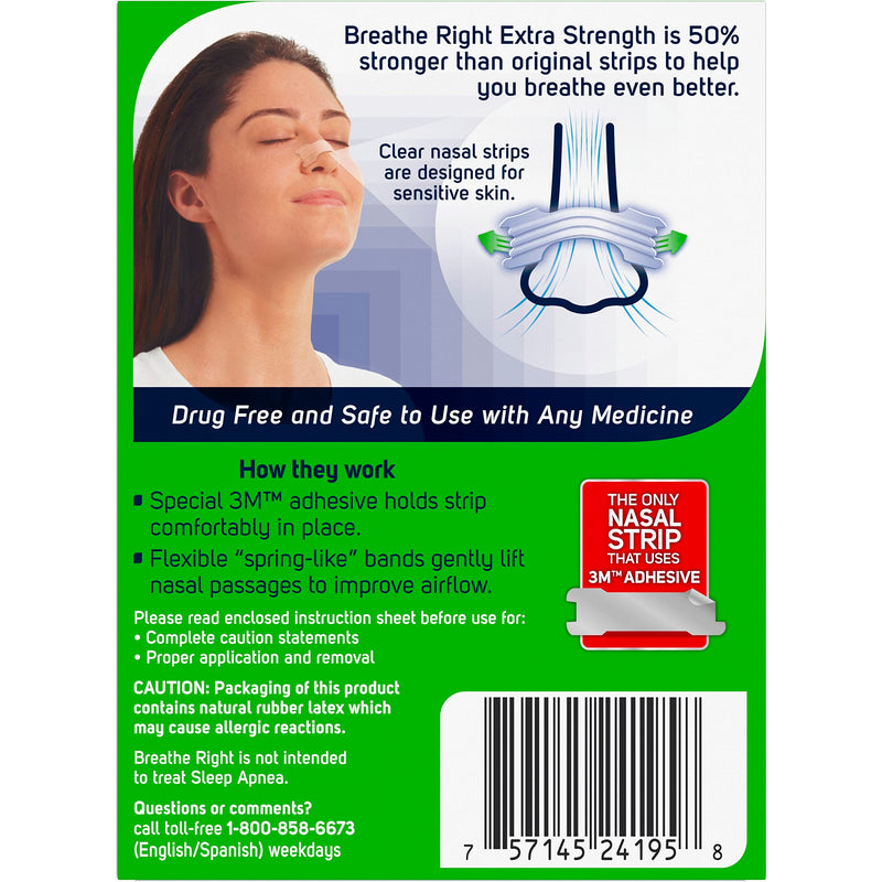 [Australia] - Breathe Right Extra Strength Clear Drug-Free Nasal Strips for Congestion Relief, 78 Count 