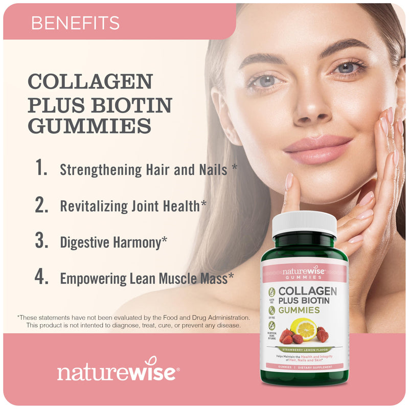 NatureWise Curcumin Turmeric 2250mg w/Black Pepper, 95% Curcuminoids Capsules, 90-Count + Collagen Gummies with Biotin & Vitamin C E, 60-Count - Bundle for Joint & Skin Health - Gluten-Free, Non-GMO