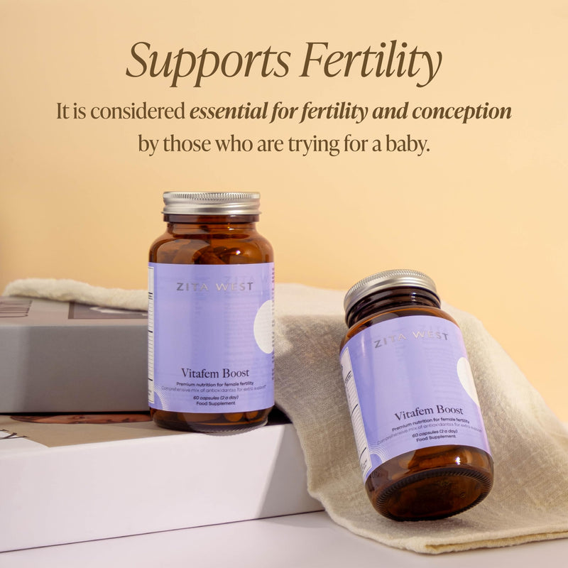 Zita West Vitafem Boost - Premium Antioxidants for Female Fertility, IVF & Natural Conception Support - 60 Capsules (1 Month Supply)