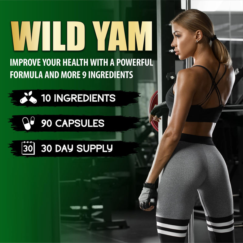 [Australia] - Wild Yam Supplement | Red Clover, Black Cohosh, Evening Primrose, Berberine, Myo-Inositol - Hormone Balance for Women [ 90 Capsules] 