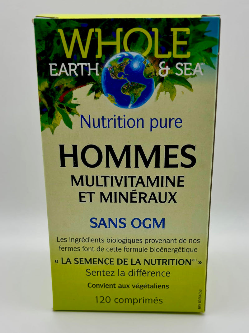 Natural Factors Whole Earth & Sea Men's Multivitamin & Mineral, 1 Serving Contains Nutrition Equivalent to ½ lb of Veggies, 120 Tablets 120 Count (Pack of 1)