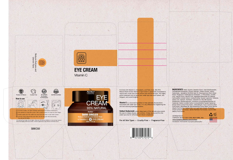 Purifect Dark Circles Vitamin C Eye Cream Skin - Brightening Under Eye Cream Treatment for Women & Men, Hydrates & Moisturizes, Helps Dryness & Wrinkles, Use Day or Night - 1 fl oz