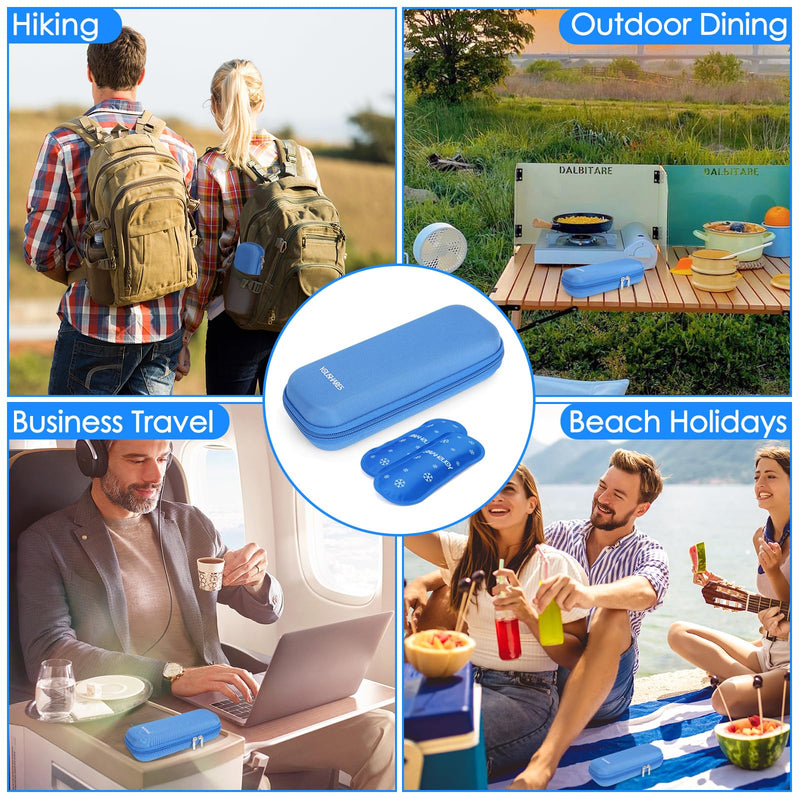 [Australia] - YOUSHARES Insulin Cooler Bag - Portable TSA Eva Case for Insulin Pen, Epipen, Insulin and Other Diabetes Accessories - Mini Medication Cooler Box for Travel, Small Insulated Bag with 2 Ice Packs (Blue) H1-Blue 