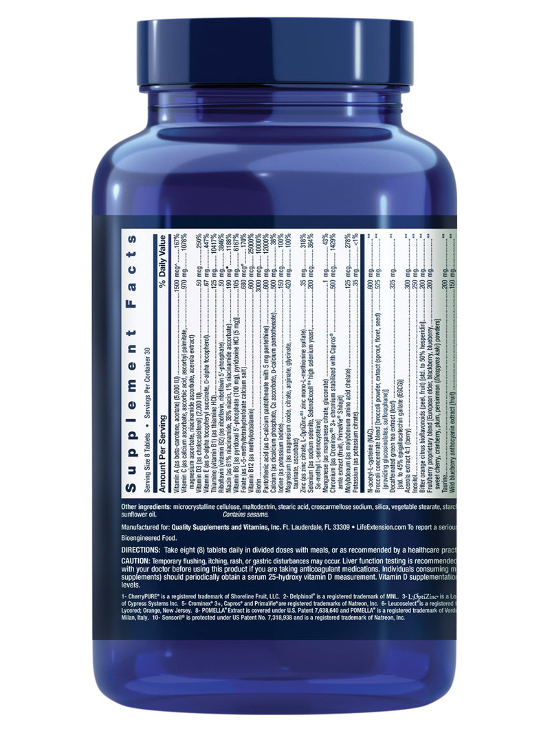 Life Extension Mix Tablets Without Copper, 240 Tablets | High-Potency Multivitamin with Vitamins B, C, D, E & Magnesium, Whole-Body Health & Healthy Aging, Gluten-Free
