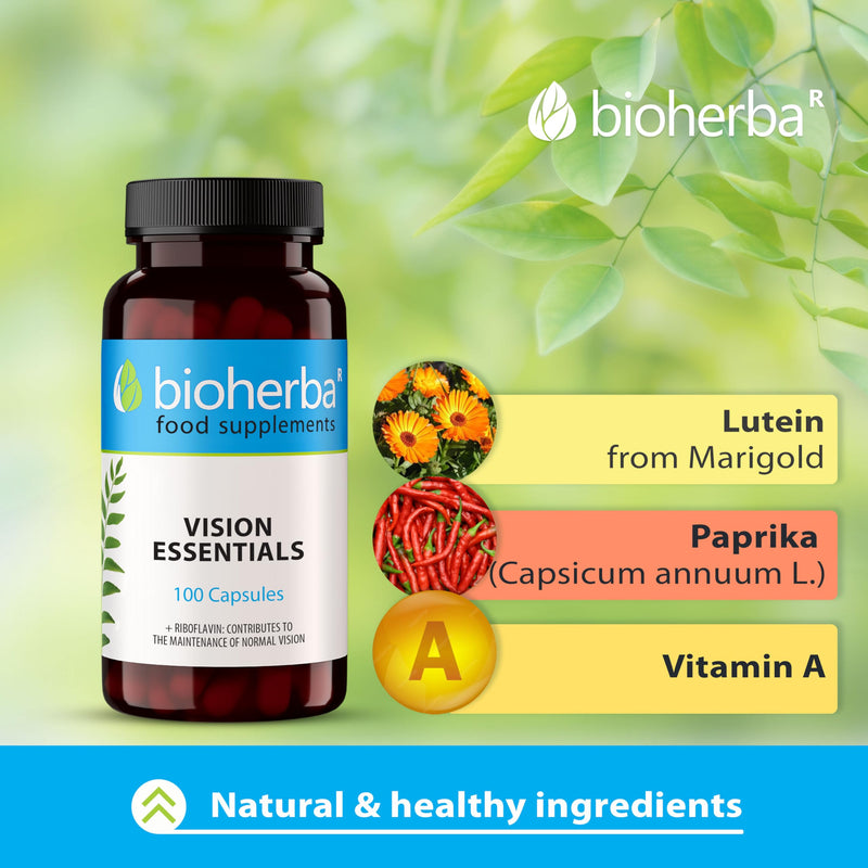 Lutein Complex with Vitamin A – 100 Capsules | Daily Eye Wellness Supplement with Quercetin and Citrus Bioflavonoids by BIOHERBA 100 pcs