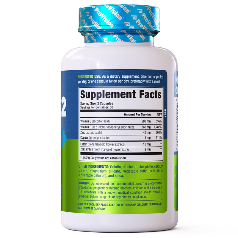 [Australia] - Provision AREDS 2 Eye Vitamins - Enhance Vision Supplements - Lutein Zeaxanthin Vision Complex - 60 Eye Supplement Capsules 