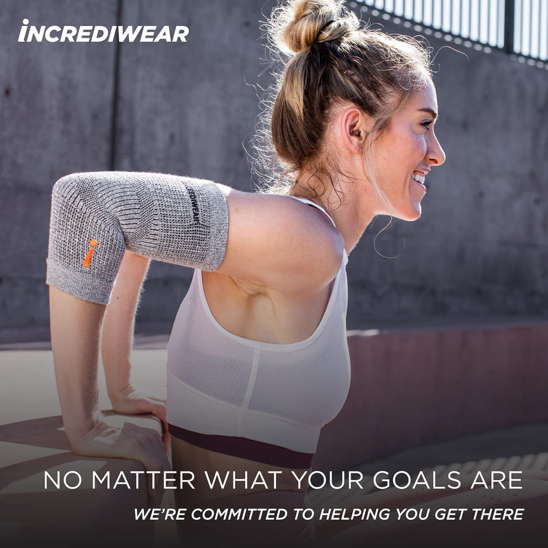 [Australia] - Incrediwear Elbow Sleeve – Elbow Brace for Elbow Support, Joint Pain Relief, Inflammation Relief, and Circulation, Tendonitis, Golf and Tennis Elbow Brace for Women and Men Medium Grey 