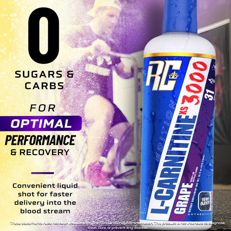 [Australia] - Ronnie Coleman Signature Series L-Carnitine XS 3000 Liquid, Amino Acids Metabolism and Lean Muscle Strength Support, Stimulant Free, Sugar Free, Zero Carbs, Grape, 16 Oz Grape (3000) 
