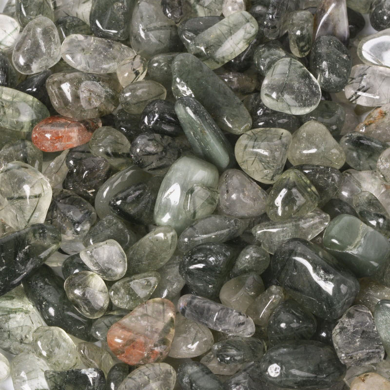 Justinstones Natural Green Rutilated Quartz Polished Chips Crushed Tumbled Stone Crystal Healing Embellishments 100 Grams