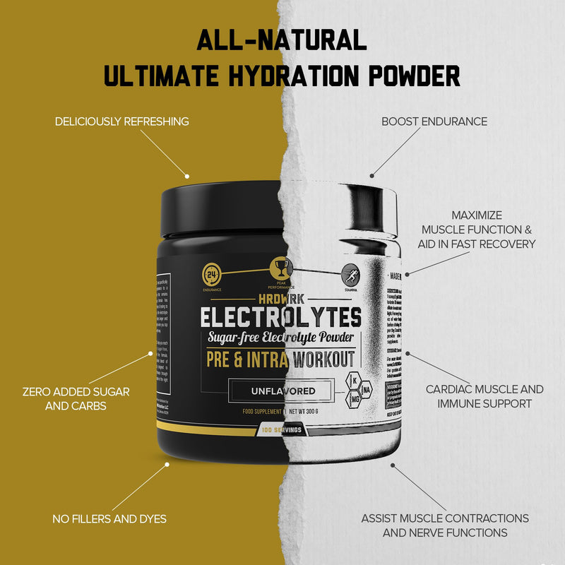 [Australia] - HRDWRK - Electrolytes Powder Keto Hydration Sugar Free with Magnesium, Potassium and Sodium - 100 Servings | Boost Endurance and Reduce Fatigue with This Electrolytes Supplement - Maximum Hydration Unflavored 100 Servings (Pack of 1) 