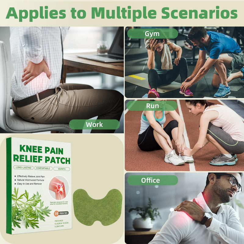 [Australia] - Holilo Pain Relief Patch, Pack of 40 Knee Pain Plasters, Natural Herbal Pain Relief Patch Self-Adhesive Heat Plasters Pain Relief Plasters for Knees, Back, Neck and Sore Muscles 