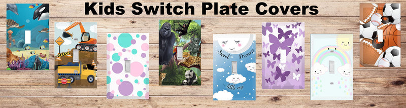 [Australia] - Kids Sports Decor Light Switch Cover Plate Soccer, Football, Baseball, Hockey Decorative Nursery Teen Toddler Room Bedroom Bathroom Playroom DIY Wall Decoration (Sports) 