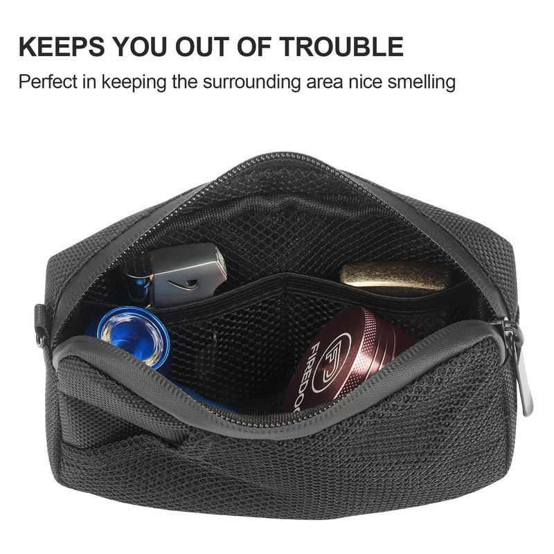 [Australia] - FIREDOG Odor Proof Bags, Smell Proof Pouch Carbon Lined Travel Stash Storage Smellproof Bags (Black, 6.5"x4") Black 