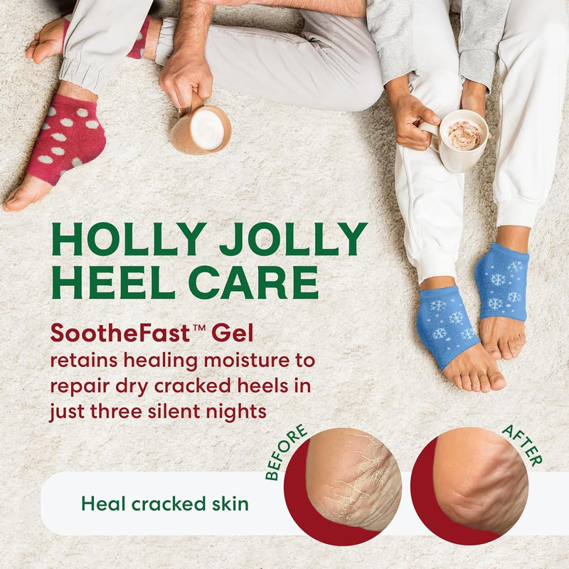 [Australia] - Dr. Frederick's Original Moisturizing Fuzzy Heel Socks - 3 Pairs - Cozy Gel-Lined Sleep Socks for Women & Men - Soothing Dry, Cracked Feet - Cracked Heel Repair (Holiday Special Edition) Holiday Special Editions 
