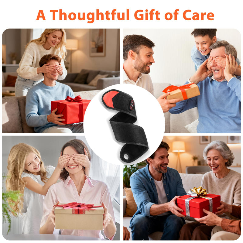 Cordless Wrist Heating Pad with Massage & Red Light, FSA - HSA Eligible Rechargeable Heated Wrist Brace Wrap for Carpal Tunnel, Arthritis, Wrist Massager for Pain Relief, 3 Heat & Vibration Modes Black