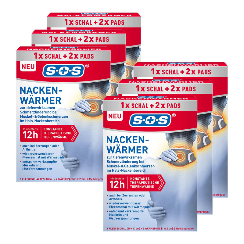 [Australia] - SOS neck warmer (6x scarf & 2 pads) - effective pain relief with 12 hours of deep heat - heat pad against pain in the neck and neck area or muscle tension 6x scarf & 2 pads 
