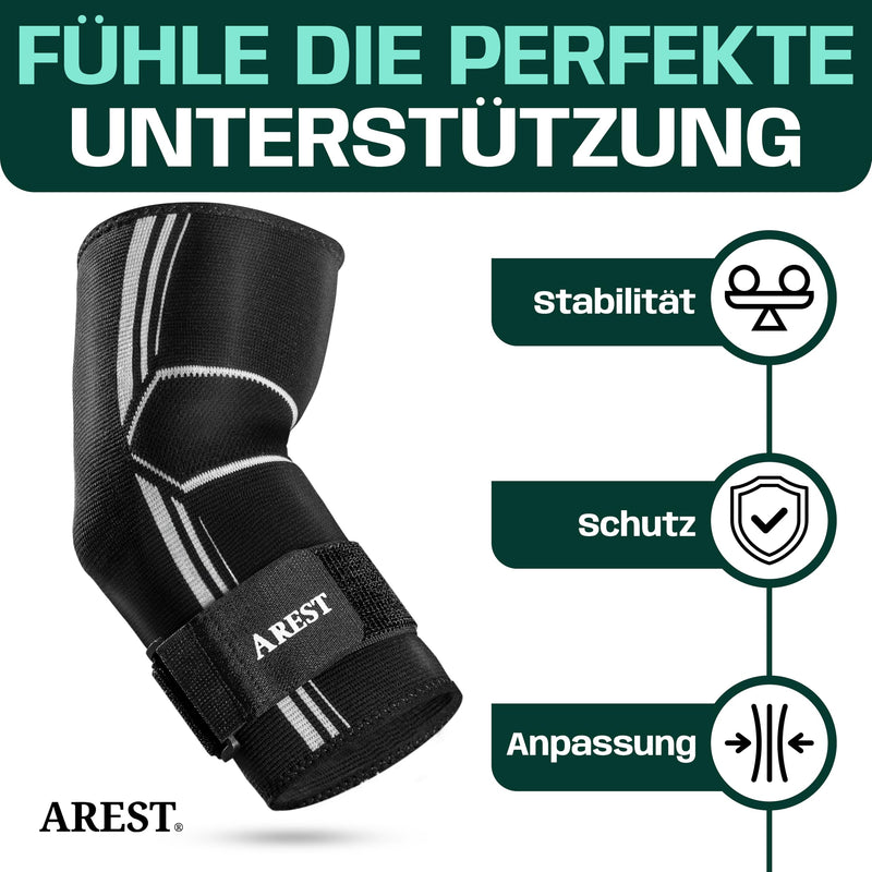 [Australia] - AREST elbow bandage with compression band - sporty elbow bandage - elbow bandages for men and women - elbow bandage for gym - elbow pads adjustable (XL) XL 