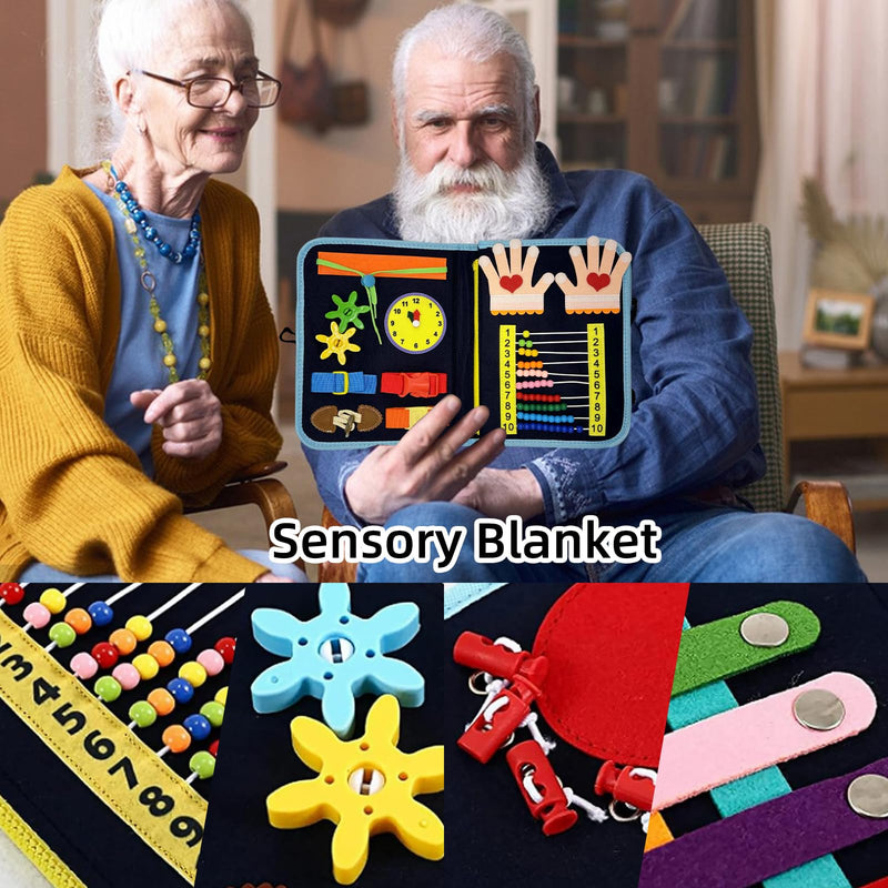 [Australia] - IGTOPS Nesting Blanket for Dementia Sufferers, Autistic, Alzheimer's, Children, Elderly, Early Learning Board, Sensory Toy, Learning to Tie Shoes and Buttons, Sensory Blanket for Hand Movement 