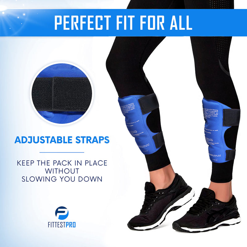 [Australia] - Shin Splint Ice Packs, HSA and FSA Eligible Reusable Hot and Cold Therapy Wrap | Leg or Calf Pain Relief | Advanced Soft Gel Technology | Freezable and Microwavable | Running Injuries & Recovery Shin 