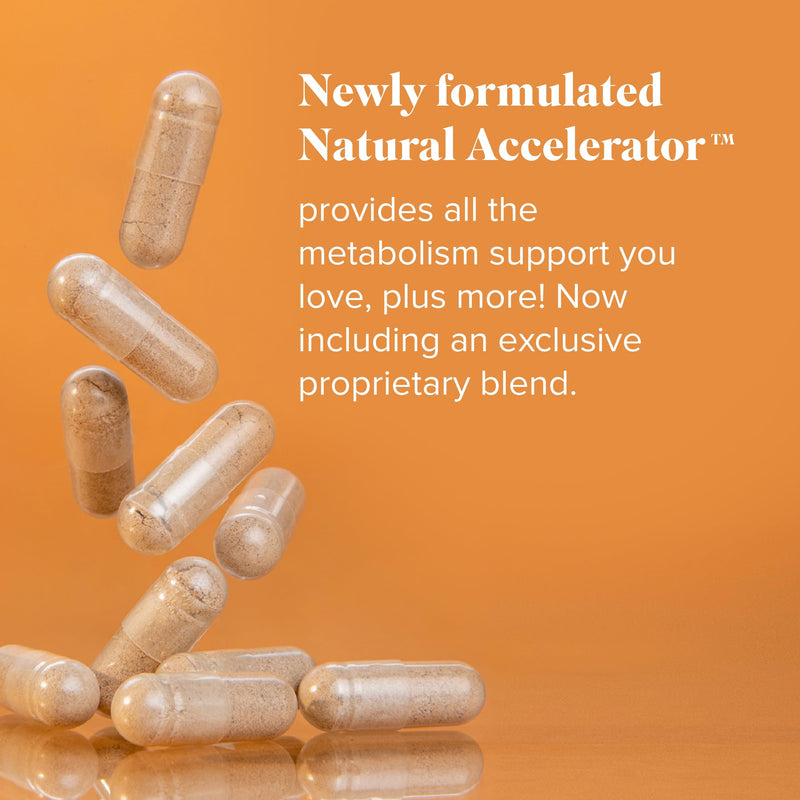 Isagenix Natural Accelerator New Blend Supports Enhanced Metabolism Features Sinetrol Patented and Clinically Studied Ingredient Supports Fat Burning with Thermogenic Cayenne Lemon Verbena Guarana