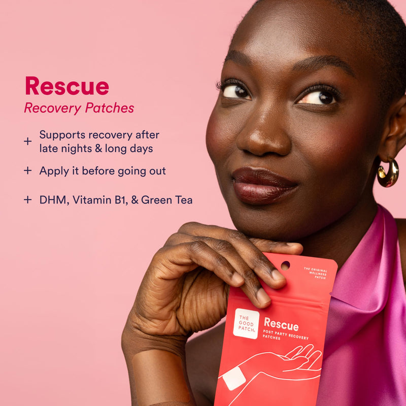 The Good Patch Rescue Recovery Patch (24 Total Patches) | DHM, Vitamin B1 and Green Tea Patch for Morning Recovery, Travel, Late Nights, Festivals, Vacation and Bounce Back Support 24 Patches