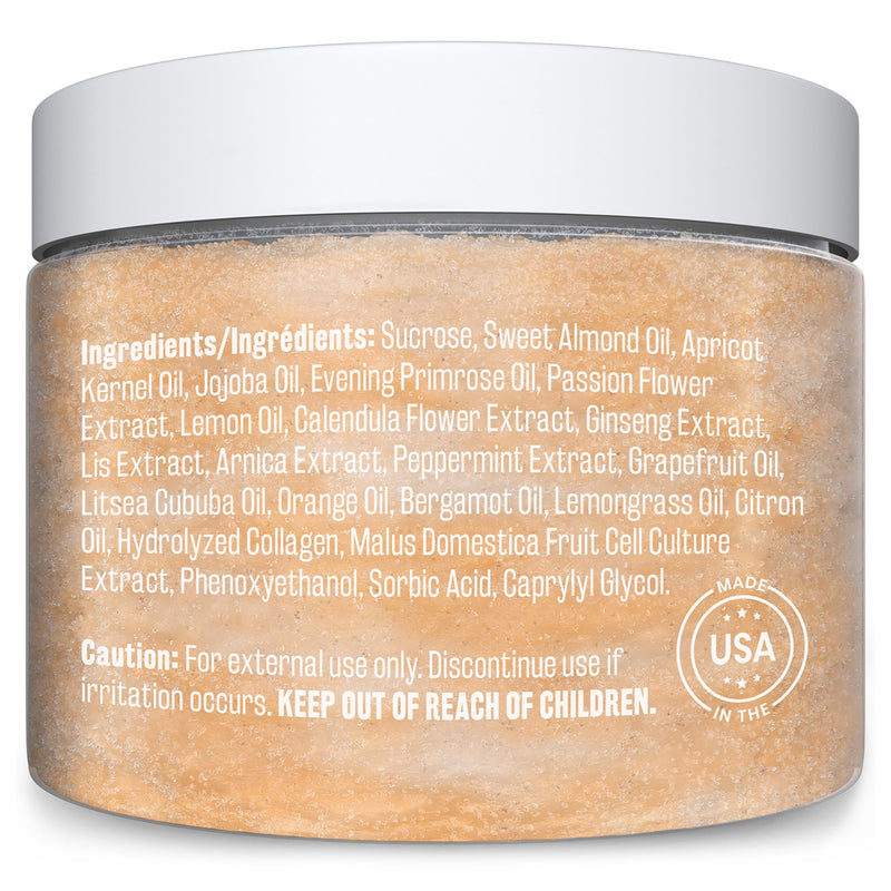 [Australia] - Brown Sugar Scrub Face Foot & Body Exfoliator Infused with Collagen and Stem Cell Exfoliating Salt Body Scrub for Toning Skin Cellulite Skin Care, 12oz by M3 Naturals Brown Sugar 