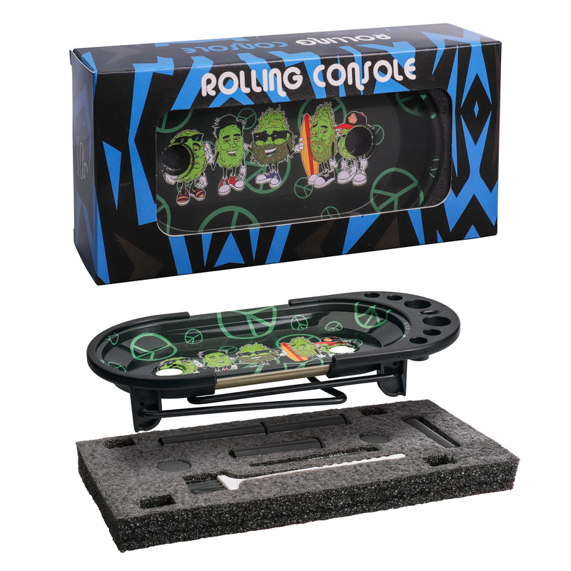 [Australia] - Free Boy 8.5x3.5 Inch Metal Rolling Tray Cone Loader for King Size&1 1/4 Size Pre Rolled Cone,Cone Pre Roll Machine Includes Foldable Stand Cone Filler,Filler Funnel & Packer-Black&Green 