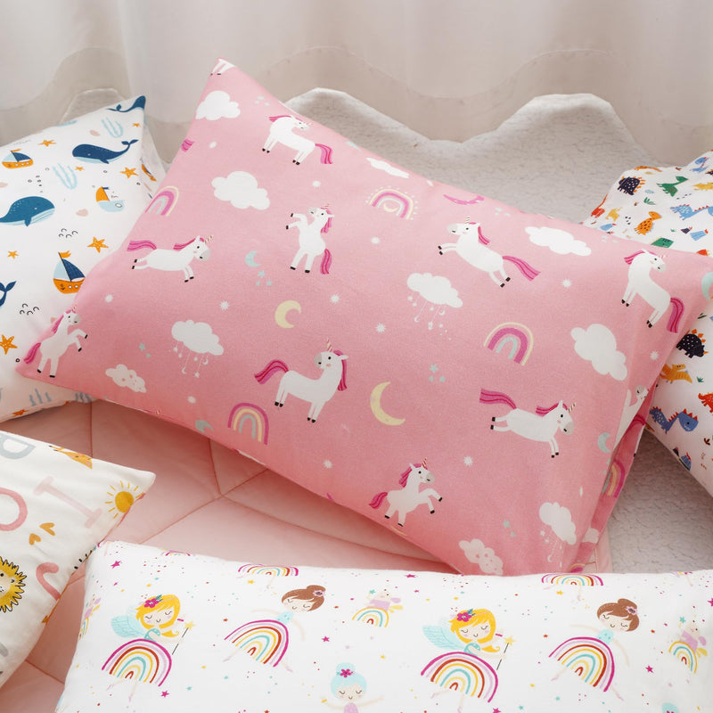 [Australia] - Bunnikins & Clover Toddler Pillows with Pillowcase, 13"x18" Soft Cotton Kid Pillows for Sleeping, Bedding Small Pillow for Boys and Girls Aged 2-5 Years Unicorn 