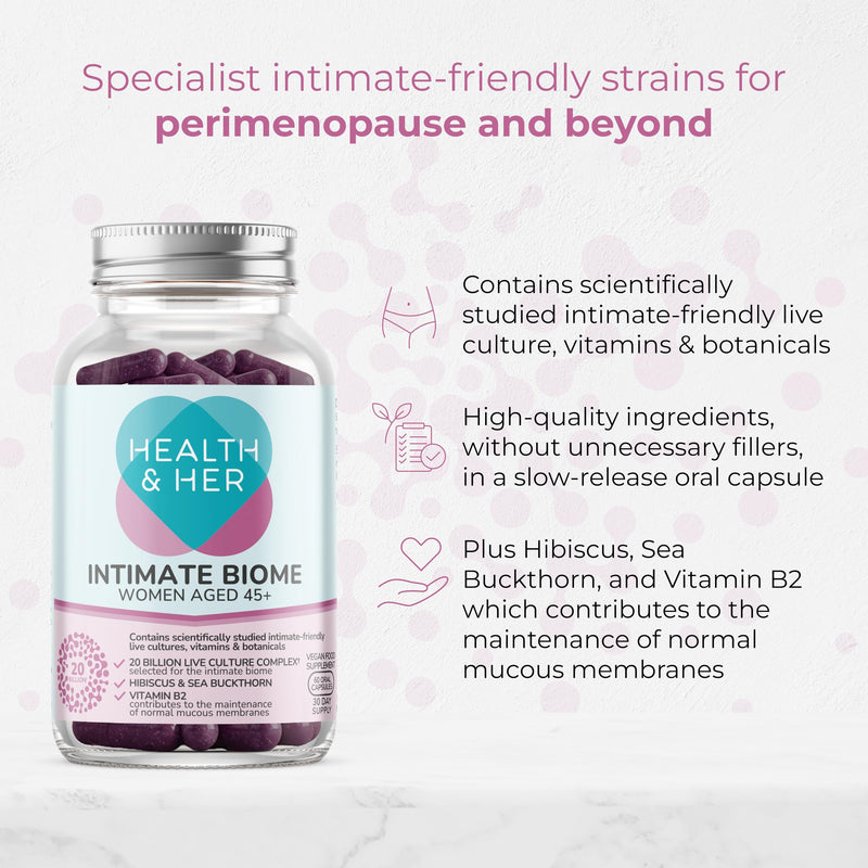 Health & Her Intimate Biome Women Aged 45+ - 60 Oral Capsules - 30 Day Supply 60 count (Pack of 1)