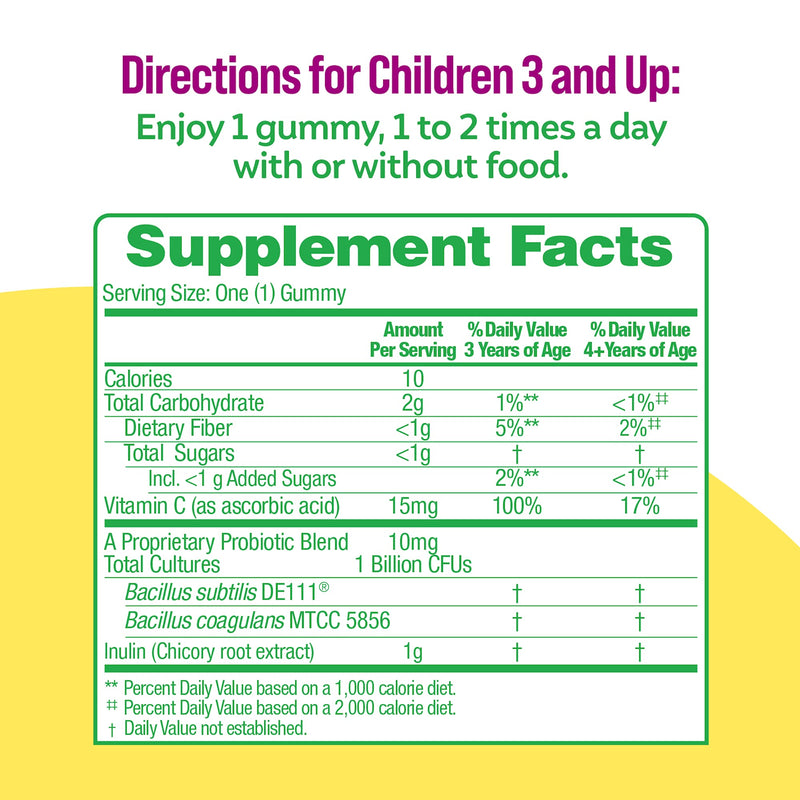 Culturelle Daily Probiotic for Kids + Veggie Fiber Gummies (Ages 3+) 30 Count Berry Flavor - Probiotics for Digestive Health & Immune Support Plus Vitamin C Kids Boost Berry Blast 30 Count (Pack of 1)