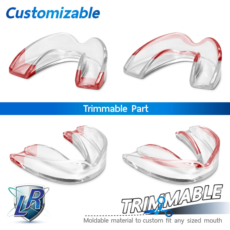 [Australia] - Moldable Mouthguards Pack of 6 in 3 Different Sizes– Customizable, Moldable, Trimmable Dental Night Guard for Teeth Grinding, Clenching, Athletic Sports, and Whitening Tray 