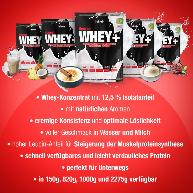 [Australia] - Honest Whey Protein Powder (Cinnamon Rice Pudding) 1 x 820 g with 12.5% isolate content. Instant soluble egg white protein powder with EAA & BCAA from fresh pasture milk. Optimal muscle building. Rice pudding cinnamon 27 portions (pack of 1) 