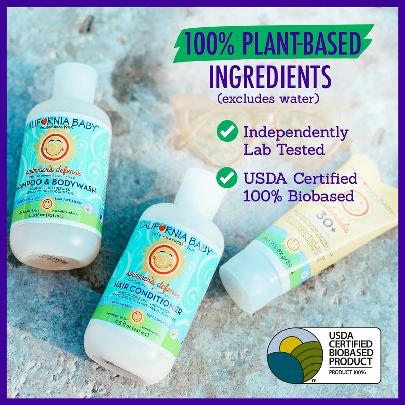 [Australia] - California Baby Swimmer's Defense | Moisturizing After Swim Shampoo For Kids | 100% Plant-Based | Allergy Friendly | 251 mL / 8.5 fl. oz. 