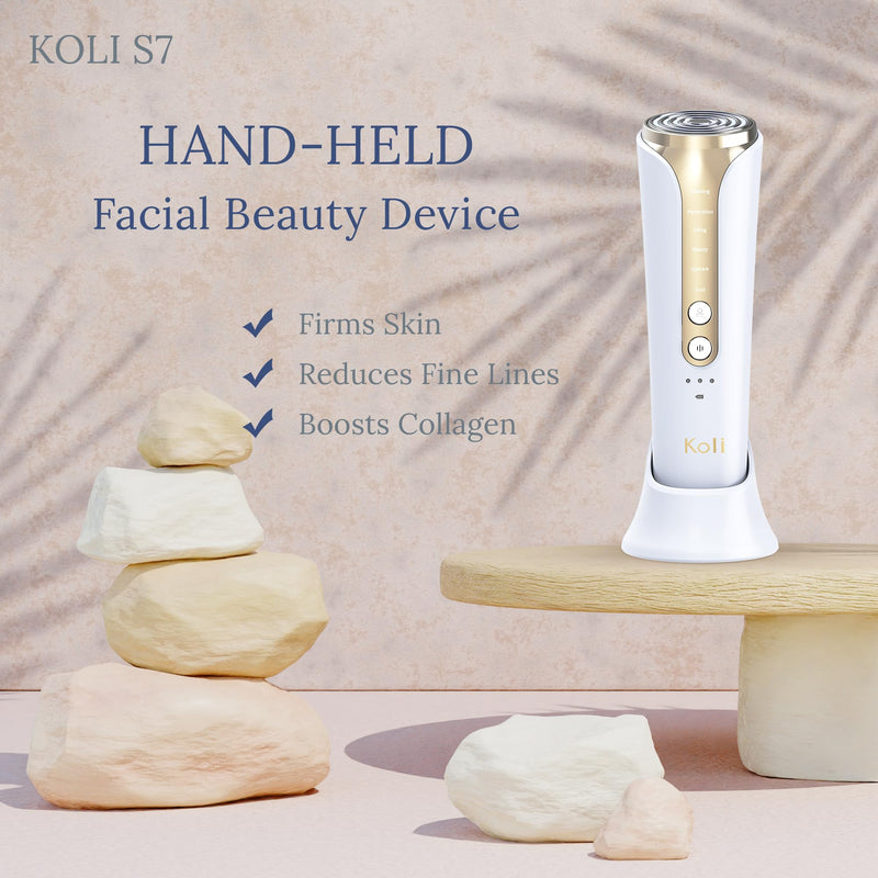 Skin Firming RF Facial Device, 6-in-1 Beauty Device for Home Use, 5-Level Skin Rejuvenation and Toning Tool for a Radiant Glow