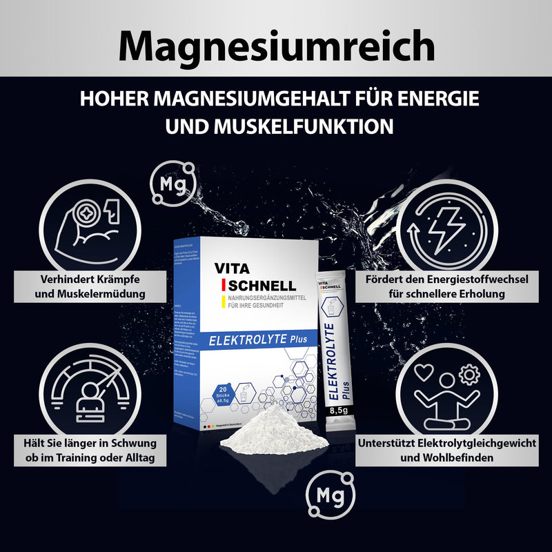 [Australia] - Vita Quick Electrolyte Sticks 60 pieces - Optimal electrolyte supply - Vegan, gluten- and lactose-free sports electrolytes - Made in Germany - Electrolyte powder for quick regeneration 20 portions (pack of 60) 