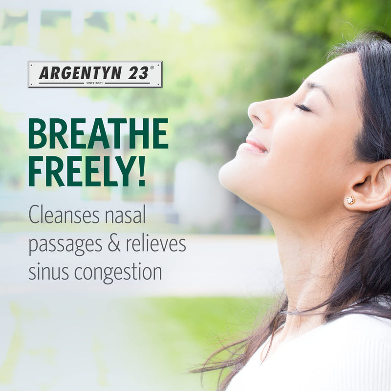 [Australia] - Argentyn 23 Professional Bio-Active Silver Hydrosol Sinus Relief - Colloidal Silver- 23ppm, 2oz (59mL) – Natural Nasal Spray 2 Fl Oz (Pack of 1) 