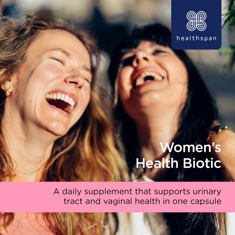 Healthspan Women's Health Biotic | 60 Capsules | Supports hormonal Balance & Intimate Flora | Targeted strains for Women’s Health | with D-Mannose & Cranberry | 6 Billion Live Cultures | Vegan