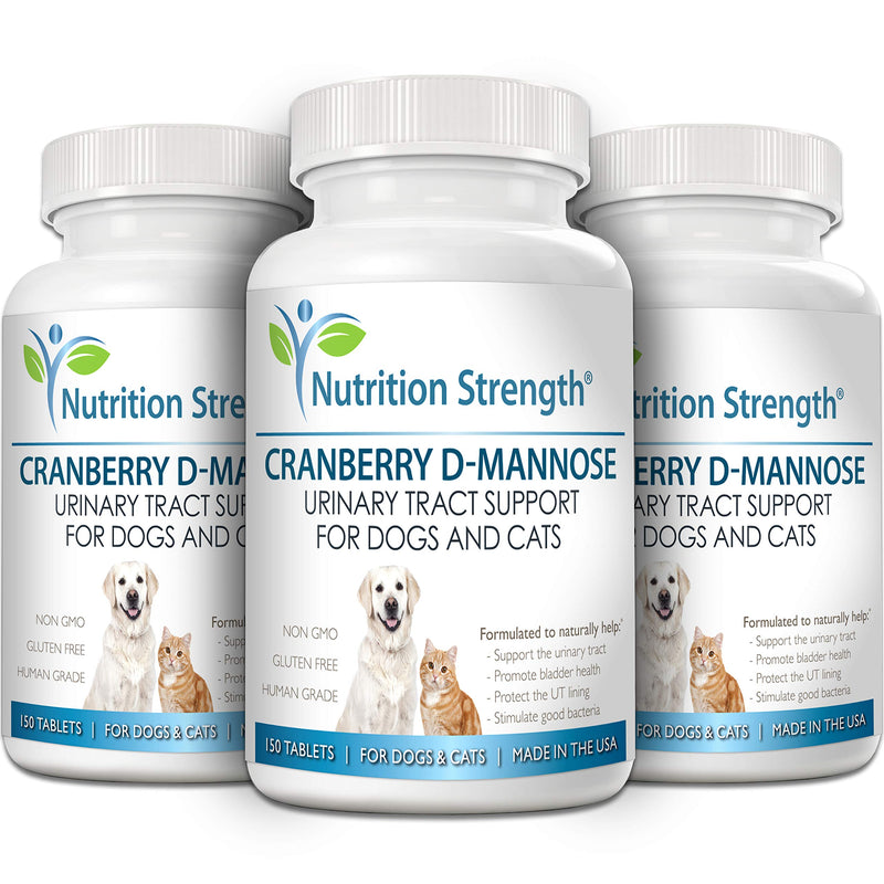 Cranberry D-Mannose for Dogs, Support for UTI in Dogs, Urinary Tract + Immune Health Supplement, Support for Bladder Infection in Dogs, Cranberry for Dogs, 150 Chewable Tablets - PawsPlanet Australia