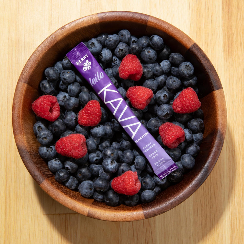 [Australia] - LEILO Calming Kava Drink Mix ‚Äì Berry, 10 Stick Packs (Plant-Based Relaxation Powder, Non-Alcoholic, Sugar-Free Herbal Supplement) 
