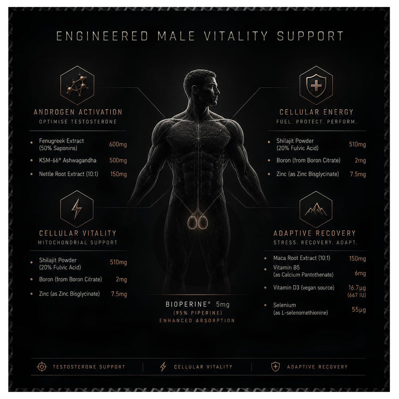 XY Edge | Testosterone Support Supplement for Men | Clinically Engineered Hormonal Balance & Vitality System | 90 Capsules